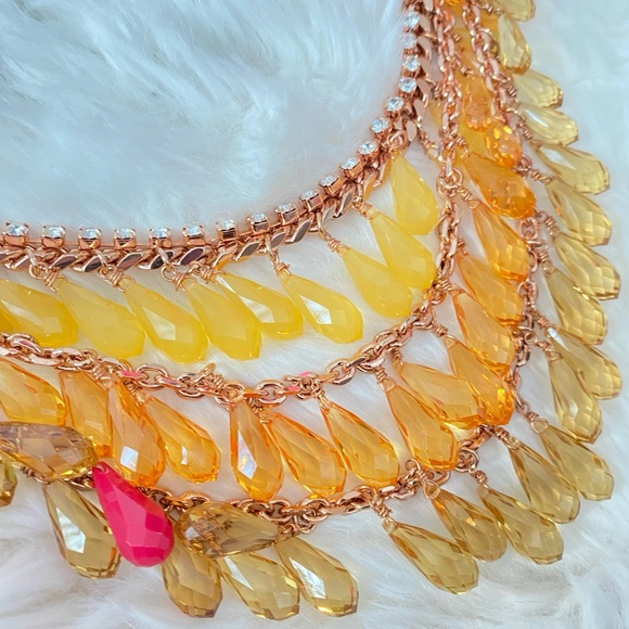 Juicy Couture Elegant Multi Layered Crystal Rhinestone Statement Necklace NIB - Picture 6 of 9